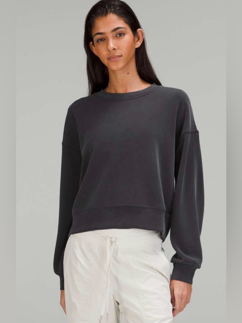 Lululemon Softstreme Perfectly Oversized Cropped Crew Sweatshirt Top
